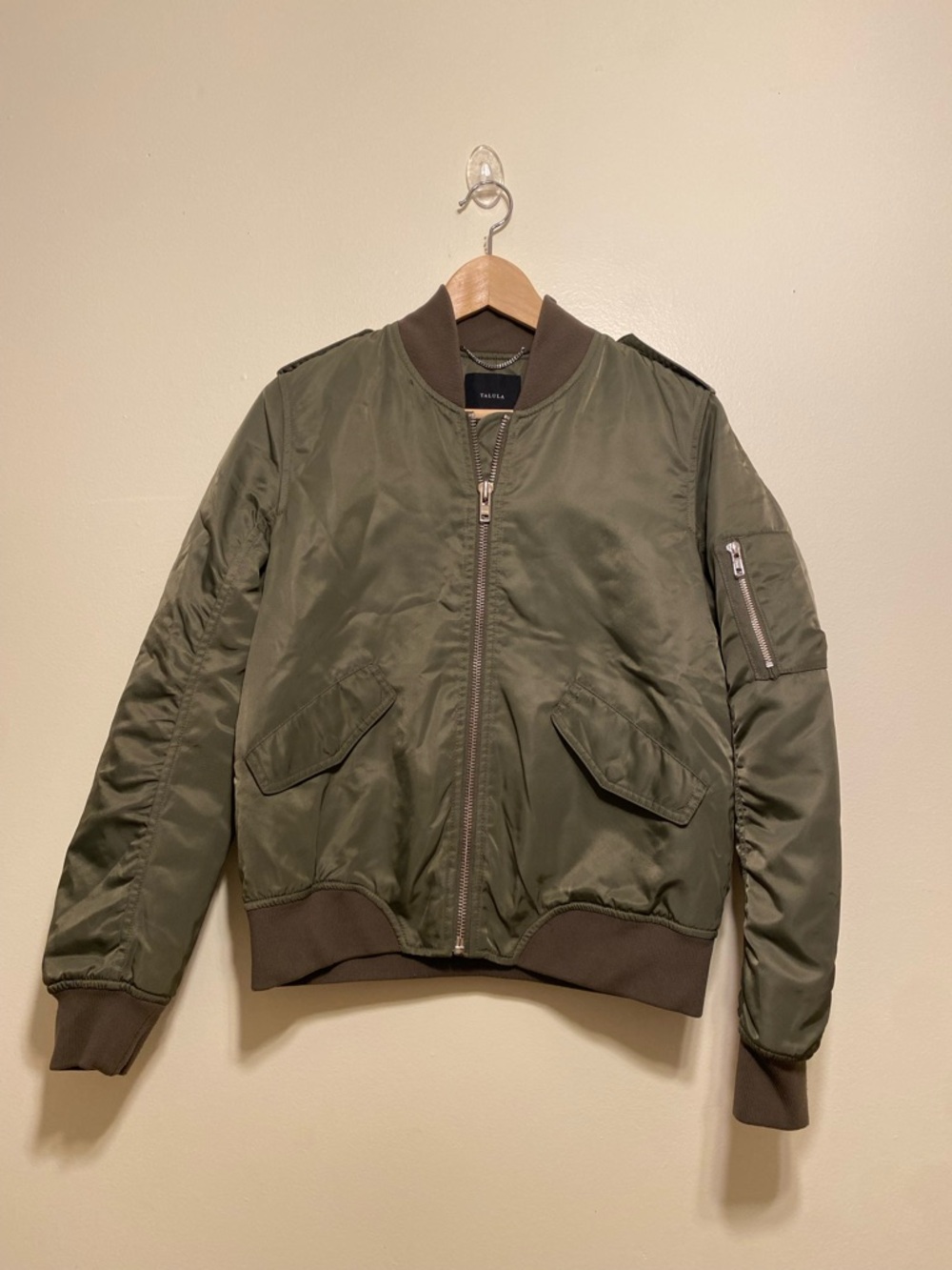 Talula  WHITYBY Olive Green Bomber Jacket. Size L